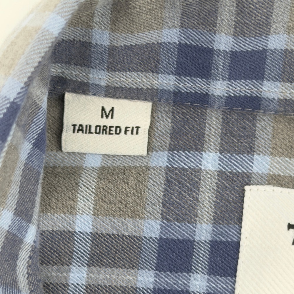 Twillory Mens Untuckable Tailored Fit Plaid Button Down Shirt Blue Grey Medium - Picture 5 of 7